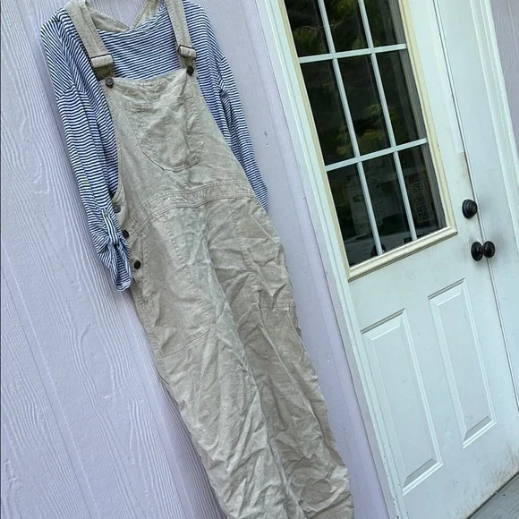 Eddie Bauer Linen Jumper Overall Dress - Picture 2 of 6